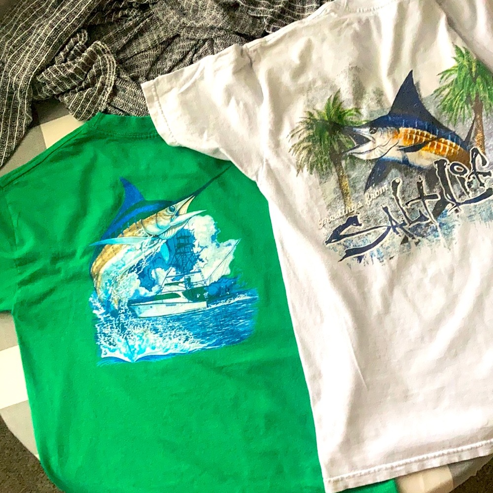 Guy Harvey & Salt Life Tee Shirts Boys size SM/MED boys 8/10
